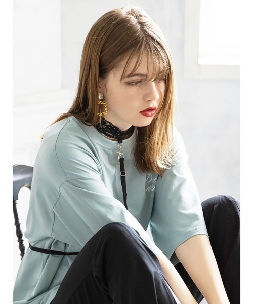 Honey Salon（ハニーサロン）の「DreamScapeチョーカーセットTシャツ（Tシャツ/カットソー・レディース・ホワイト/ブラック/ブルーグリーン・FREE）」の3枚目の写真