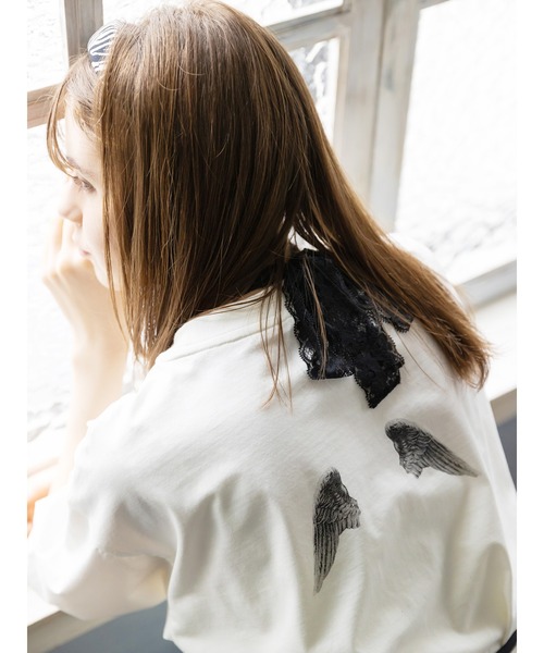 Honey Salon（ハニーサロン）の「DreamScapeチョーカーセットTシャツ（Tシャツ/カットソー・レディース・ホワイト/ブラック/ブルーグリーン・FREE）」の9枚目の写真