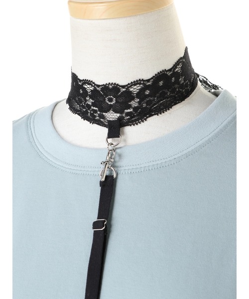 Honey Salon（ハニーサロン）の「DreamScapeチョーカーセットTシャツ（Tシャツ/カットソー・レディース・ホワイト/ブラック/ブルーグリーン・FREE）」の7枚目の写真