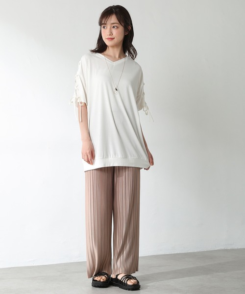 Honeys（ハニーズ）の「プリーツパンツ（その他パンツ・レディース・ブラック/ベージュ/ブルー/ブルーグリーン・S/M/L/LL）」の11枚目の写真