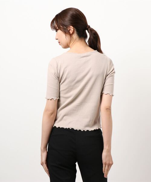 colza（コルザ）の「ドロスト使いトップス（Tシャツ/カットソー・レディース・ブラック/ベージュ/ブラウン/ピンク/ホワイト・M/L/S）」の8枚目の写真