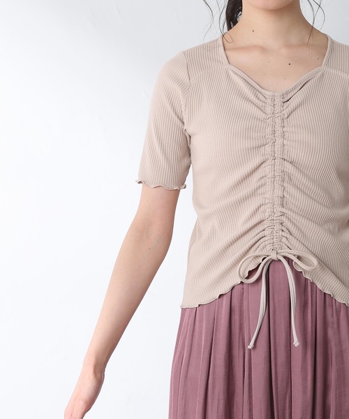 colza（コルザ）の「ドロスト使いトップス（Tシャツ/カットソー・レディース・ブラック/ベージュ/ブラウン/ピンク/ホワイト・M/L/S）」の17枚目の写真