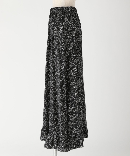 yuw（ユウ）の「ドットスソフリルスカート　942756（スカート・レディース・ブラック/ブルー・FREE）」の4枚目の写真