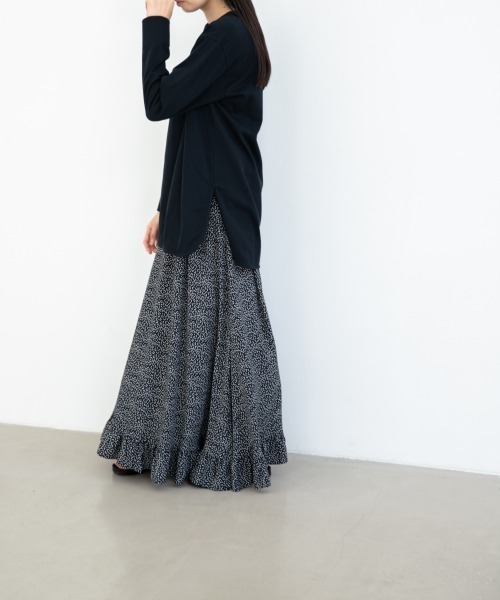 yuw（ユウ）の「ドットスソフリルスカート　942756（スカート・レディース・ブラック/ブルー・FREE）」の12枚目の写真