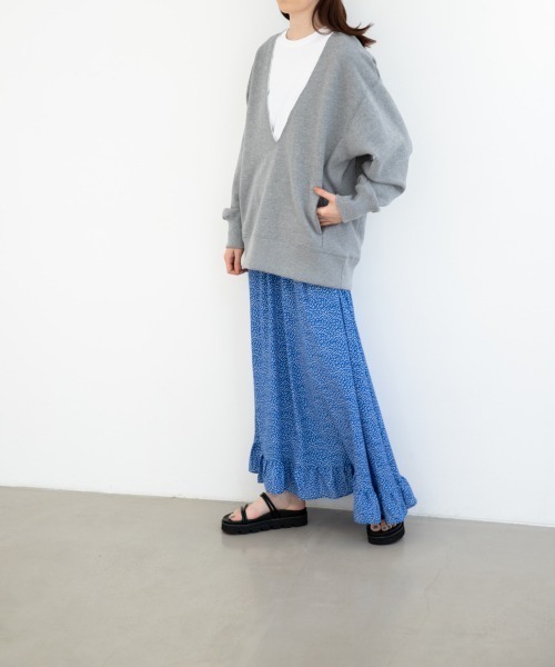 yuw（ユウ）の「ドットスソフリルスカート　942756（スカート・レディース・ブラック/ブルー・FREE）」の14枚目の写真