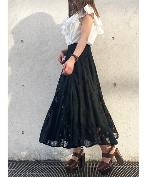 NOMAE（ノーマエ）の「【NOMAE】COTTONレースマチスカート（スカート・レディース・ホワイト/ブラック/アイボリー・FREE）」の3枚目の写真
