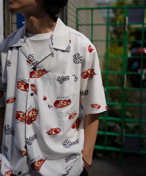 Schott シャツ 楽天市場】Schott ショット 刺繍 ボーリングシャツ 開襟シャツ