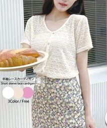 半袖ﾚｰｽﾄｯﾌﾟｽ