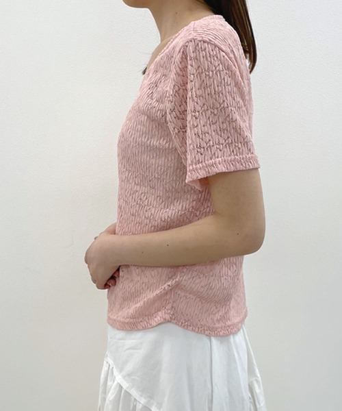 SPIGA（スピーガ）の「半袖ﾚｰｽﾄｯﾌﾟｽ（その他トップス・レディース・ベージュ/ホワイト/ピンク・FREE）」の6枚目の写真