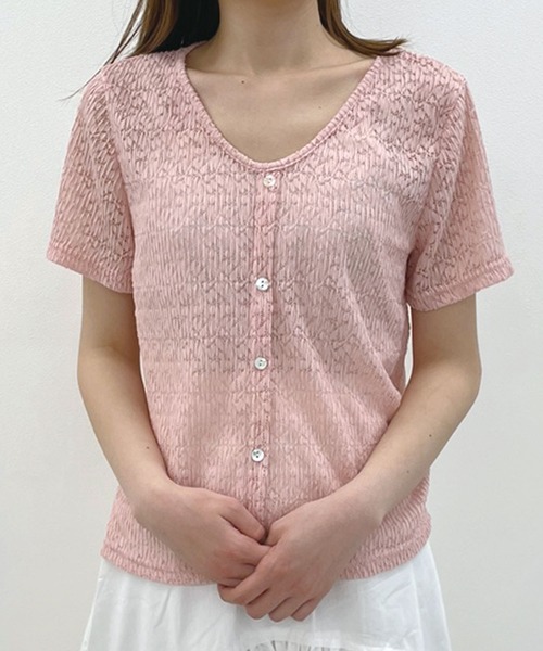 SPIGA（スピーガ）の「半袖ﾚｰｽﾄｯﾌﾟｽ（その他トップス・レディース・ベージュ/ホワイト/ピンク・FREE）」の4枚目の写真