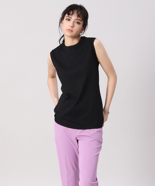 YVON（イヴォン）の「《YVON》ノースリーブカットソー《A-GIRL’S 》（Tシャツ/カットソー・レディース・オフホワイト/ブラック・9号）」の5枚目の写真