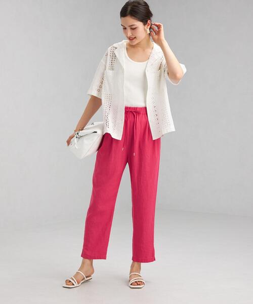 green label relaxing（グリーンレーベルリラクシング）の「[ブリーズリネンパンツ]CFC LI/VIS イージー テーパード パンツ <36・38サイズ>（その他パンツ・レディース・ブラック/ピンク/ナチュラル/ケリー/ブラウン・38/36）」の15枚目の写真