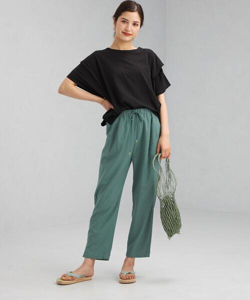 green label relaxing（グリーンレーベルリラクシング）の「[ブリーズリネンパンツ]CFC LI/VIS イージー テーパード パンツ <36・38サイズ>（その他パンツ・レディース・ブラック/ピンク/ナチュラル/ケリー/ブラウン・38/36）」の19枚目の写真