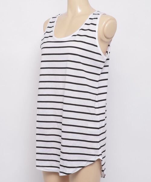 WEGO（ウィゴー）の「WEGO/コットンインナータンクトップ（タンクトップ・レディース・ホワイト系その他/ホワイト系その他5/ホワイト/ブラック・FREE）」の6枚目の写真