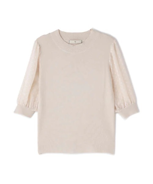 N.(N. Natural Beauty Basic)(エヌエヌナチュラルビューティーベーシック)の「【追加生産】◆シアースリーブニット(ニット/セーター・レディース・ブラック/オフホワイト・MEDIUM)」の6枚目の写真