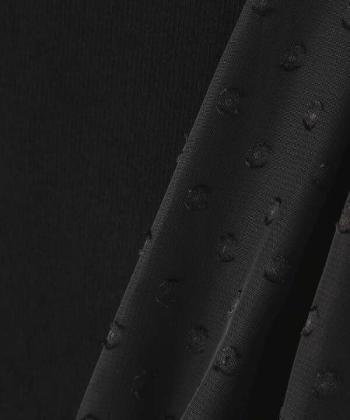 N.(N. Natural Beauty Basic)(エヌエヌナチュラルビューティーベーシック)の「【追加生産】◆シアースリーブニット(ニット/セーター・レディース・ブラック/オフホワイト・MEDIUM)」の3枚目の写真