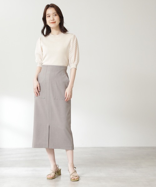 N.(N. Natural Beauty Basic)(エヌエヌナチュラルビューティーベーシック)の「【追加生産】◆シアースリーブニット(ニット/セーター・レディース・ブラック/オフホワイト・MEDIUM)」の18枚目の写真