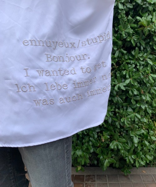 LUSOR(ルーソル)の「LUSOR(ルーソル)刺繍BIGシャツ(シャツ/ブラウス・メンズ・ホワイト/ブラック/ブルー・FREE)」の6枚目の写真