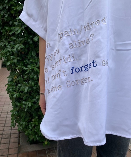 LUSOR(ルーソル)の「LUSOR(ルーソル)刺繍BIGシャツ(シャツ/ブラウス・メンズ・ホワイト/ブラック/ブルー・FREE)」の7枚目の写真