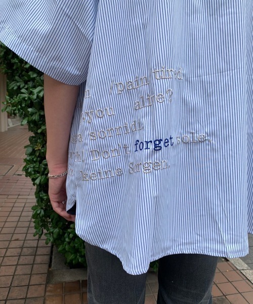 LUSOR(ルーソル)の「LUSOR(ルーソル)刺繍BIGシャツ(シャツ/ブラウス・メンズ・ホワイト/ブラック/ブルー・FREE)」の14枚目の写真