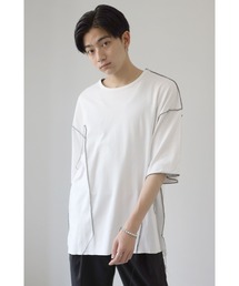 CREARE -LINO- | 【2021春夏】配色 アウトロック  アシメデザイン オーバーサイズ Tシャツ(Tシャツ/カットソー)