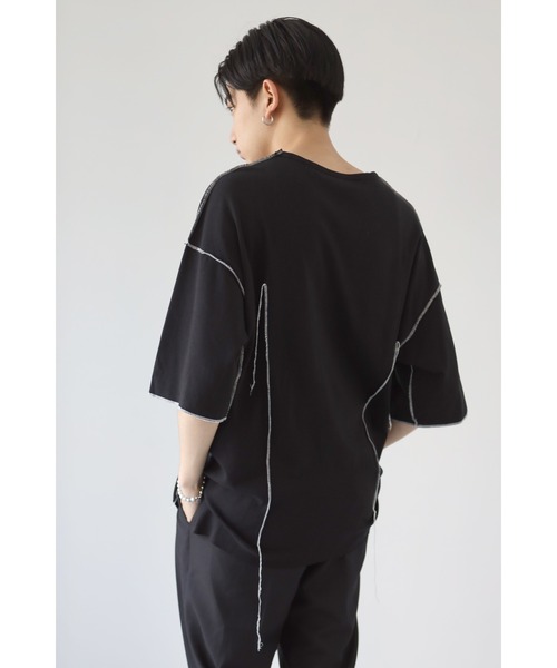 CREARE -LINO-（クレアーレリノ）の「配色 アウトロック  アシメデザイン オーバーサイズ Tシャツ（Tシャツ/カットソー・メンズ・ホワイト/ブラック・FREE）」の18枚目の写真