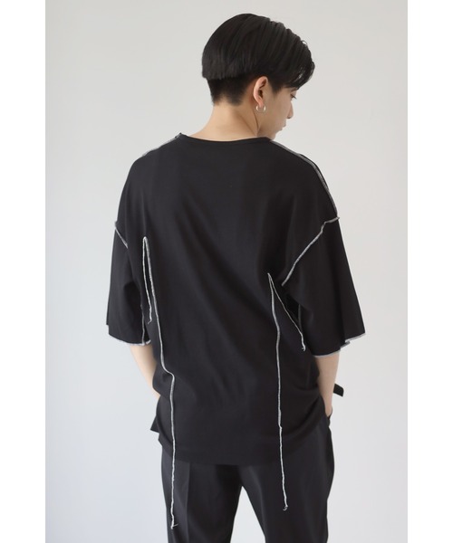 CREARE -LINO-（クレアーレリノ）の「配色 アウトロック  アシメデザイン オーバーサイズ Tシャツ（Tシャツ/カットソー・メンズ・ホワイト/ブラック・FREE）」の19枚目の写真