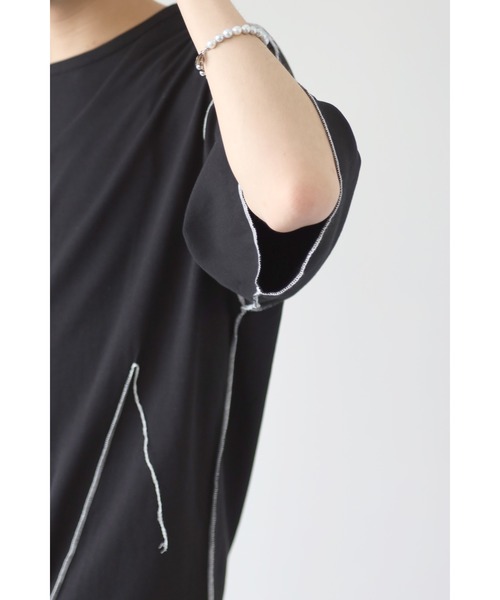 CREARE -LINO-（クレアーレリノ）の「配色 アウトロック  アシメデザイン オーバーサイズ Tシャツ（Tシャツ/カットソー・メンズ・ホワイト/ブラック・FREE）」の21枚目の写真