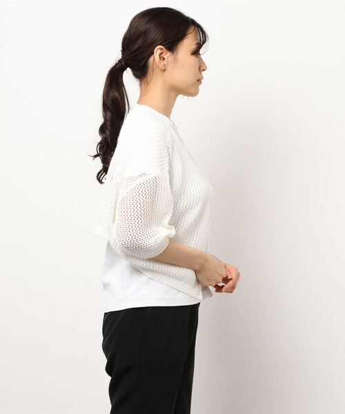 one way（ワンウェイ）の「【oneway】メッシュアミショートカーデ（カーディガン/ボレロ・レディース・ホワイト/ベージュ/ライトグレー/ライトグリーン・FREE）」の8枚目の写真
