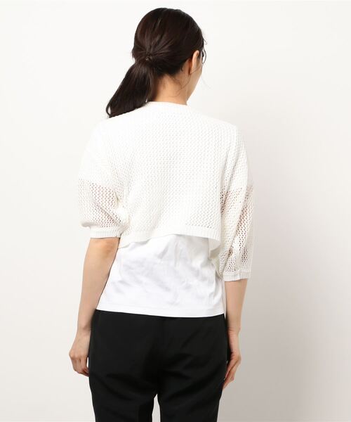 one way（ワンウェイ）の「【oneway】メッシュアミショートカーデ（カーディガン/ボレロ・レディース・ホワイト/ベージュ/ライトグレー/ライトグリーン・FREE）」の9枚目の写真