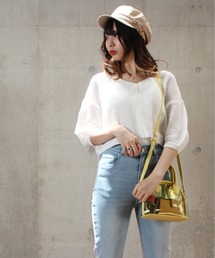 【oneway】メッシュアミショートカーデ