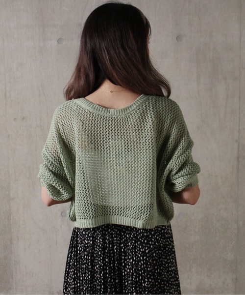 one way（ワンウェイ）の「【oneway】メッシュアミショートカーデ（カーディガン/ボレロ・レディース・ホワイト/ベージュ/ライトグレー/ライトグリーン・FREE）」の5枚目の写真