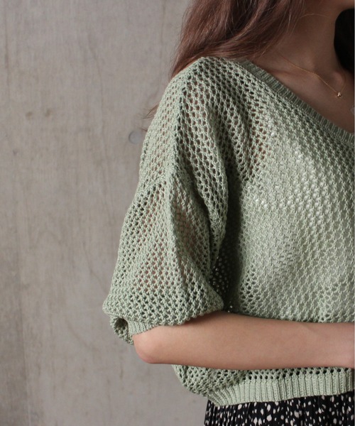 one way（ワンウェイ）の「【oneway】メッシュアミショートカーデ（カーディガン/ボレロ・レディース・ホワイト/ベージュ/ライトグレー/ライトグリーン・FREE）」の6枚目の写真