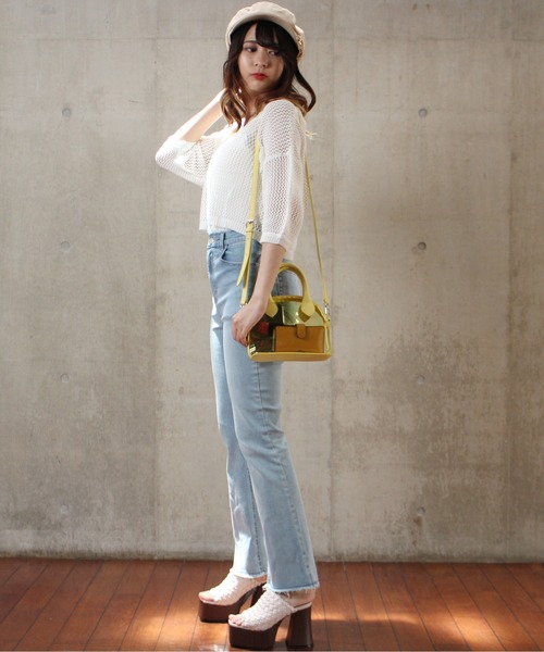 one way（ワンウェイ）の「【oneway】メッシュアミショートカーデ（カーディガン/ボレロ・レディース・ホワイト/ベージュ/ライトグレー/ライトグリーン・FREE）」の12枚目の写真