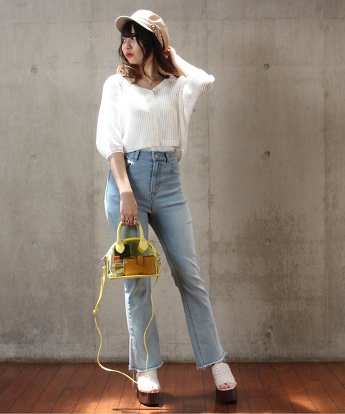 one way（ワンウェイ）の「【oneway】メッシュアミショートカーデ（カーディガン/ボレロ・レディース・ホワイト/ベージュ/ライトグレー/ライトグリーン・FREE）」の17枚目の写真