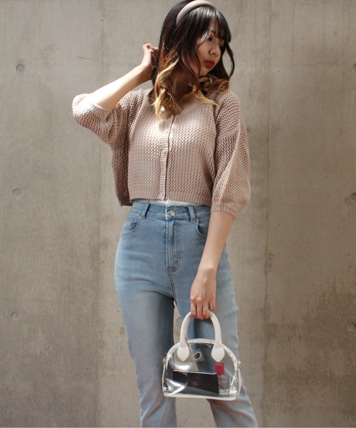 one way（ワンウェイ）の「【oneway】メッシュアミショートカーデ（カーディガン/ボレロ・レディース・ホワイト/ベージュ/ライトグレー/ライトグリーン・FREE）」の19枚目の写真