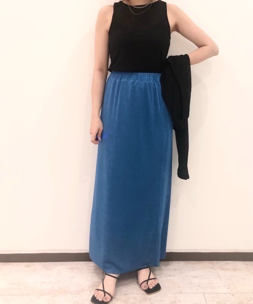 Solace（ソレイス）の「シアーリブVネックレイヤードトップス（Tシャツ/カットソー・レディース・グリーン/ホワイト/ブラック・FREE）」の13枚目の写真