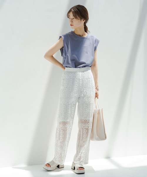 Kastane（カスタネ）の「ペーパータッチタンク（Tシャツ/カットソー・レディース・オフホワイト/オレンジ/パープル/モカ・FREE）」の12枚目の写真