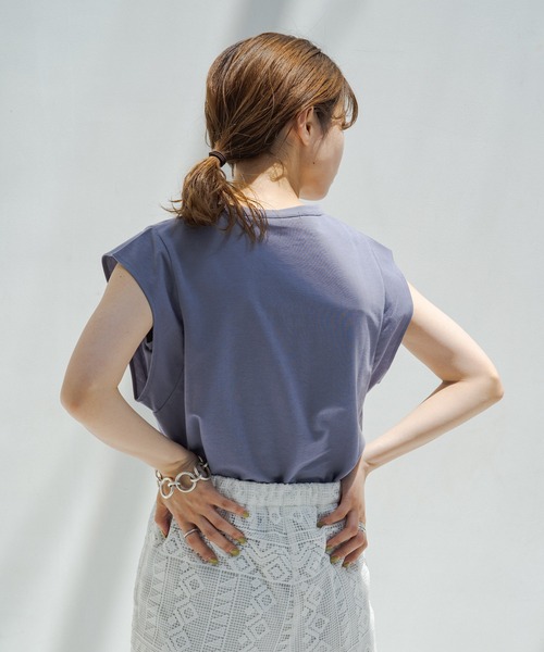 Kastane（カスタネ）の「ペーパータッチタンク（Tシャツ/カットソー・レディース・オフホワイト/オレンジ/パープル/モカ・FREE）」の16枚目の写真