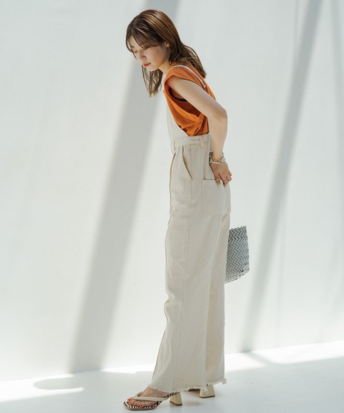 Kastane（カスタネ）の「ペーパータッチタンク（Tシャツ/カットソー・レディース・オフホワイト/オレンジ/パープル/モカ・FREE）」の18枚目の写真