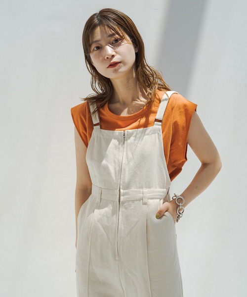 Kastane（カスタネ）の「ペーパータッチタンク（Tシャツ/カットソー・レディース・オフホワイト/オレンジ/パープル/モカ・FREE）」の21枚目の写真