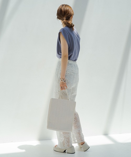 Kastane（カスタネ）の「ペーパータッチタンク（Tシャツ/カットソー・レディース・オフホワイト/オレンジ/パープル/モカ・FREE）」の13枚目の写真