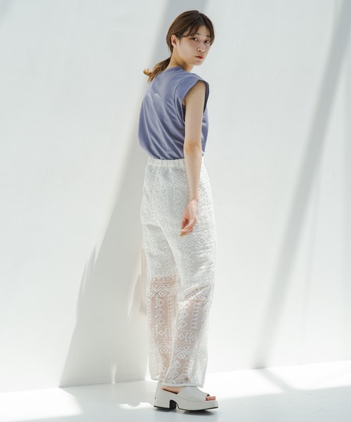 Kastane（カスタネ）の「ペーパータッチタンク（Tシャツ/カットソー・レディース・オフホワイト/オレンジ/パープル/モカ・FREE）」の14枚目の写真