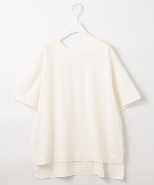 J.PRESS YORK STREET(ジェイプレスヨークストリート)の「【WOMEN】【洗える】デラベコットンリネン Tシャツ(Tシャツ/カットソー・レディース・ホワイト系/ダークブラウン系/ベージュ系・F)」の1枚目の写真