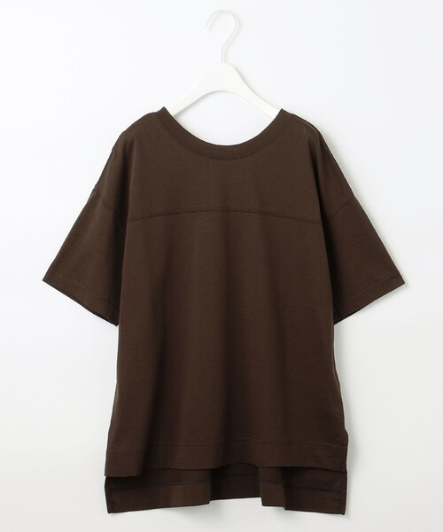 J.PRESS YORK STREET(ジェイプレスヨークストリート)の「【WOMEN】【洗える】デラベコットンリネン Tシャツ(Tシャツ/カットソー・レディース・ホワイト系/ダークブラウン系/ベージュ系・F)」の2枚目の写真