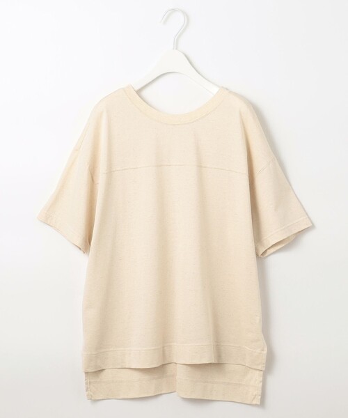 J.PRESS YORK STREET(ジェイプレスヨークストリート)の「【WOMEN】【洗える】デラベコットンリネン Tシャツ(Tシャツ/カットソー・レディース・ホワイト系/ダークブラウン系/ベージュ系・F)」の3枚目の写真