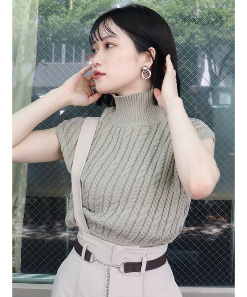 MURUA（ムルーア）の「チェーンケーブルニットタンク（ニット/セーター・レディース・グレー/マスタード/ベージュ・FREE）」の11枚目の写真