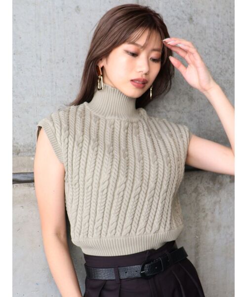 MURUA（ムルーア）の「チェーンケーブルニットタンク（ニット/セーター・レディース・グレー/マスタード/ベージュ・FREE）」の19枚目の写真