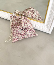 idem flower drawstring bag/フラワー巾着バッグ