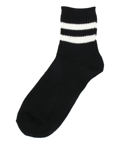 WEGO（ウィゴー）の「WEGO/2ラインソックス（ソックス/靴下・レディース・ブラック/ブラック系その他/グレー/グリーン/ブルー/レッド・FREE）」の2枚目の写真